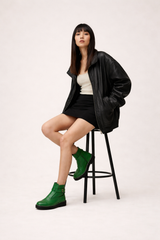 Emerald full-grain leather ankle boot