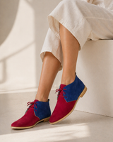 Two suede leather chukka boot two-tone
