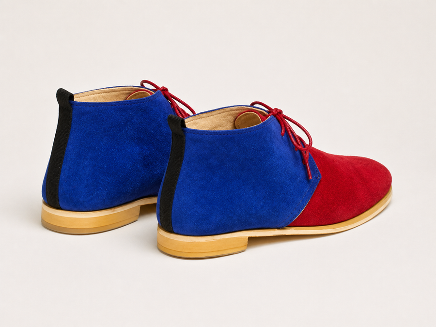 Two suede leather chukka boot two-tone