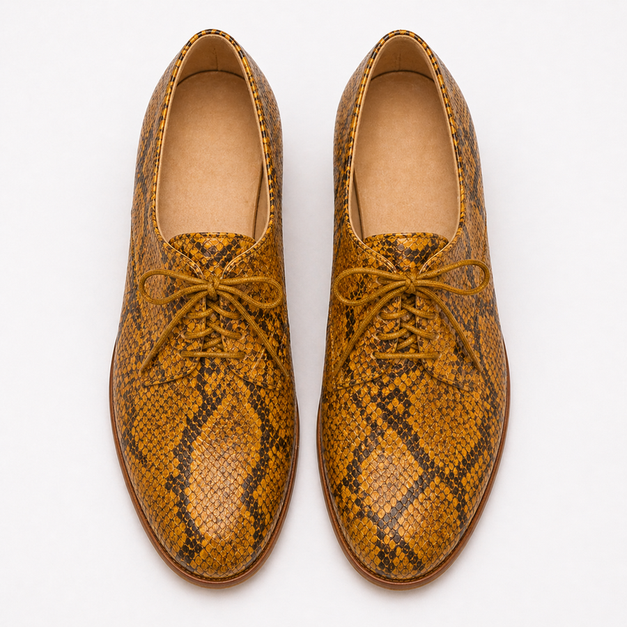 Genuine leather derby shoe