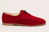 Red leather oxford shoe