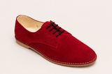 Red leather oxford shoe