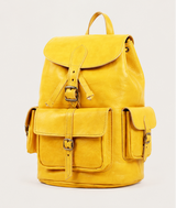 Souq Atelier Leather Backpack – Handmade Genuine Leather, Yellow | Limited Handmade Edition