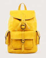 Souq Atelier Leather Backpack – Handmade Genuine Leather, Yellow | Limited Handmade Edition