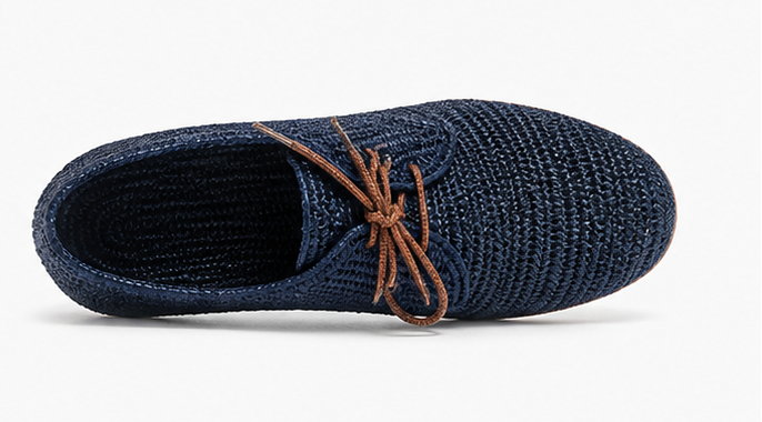 Souq Atelier Derby Shoes – Handmade Genuine Leather, Blue | Limited Handmade Edition