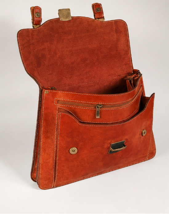 Souq Atelier Leather Product – Handmade Genuine Leather, Brown | Individually Crafted Artisan Piece