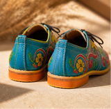 Souq Atelier Derby Shoes – Handmade Genuine Leather, Blue | One-of-a-Kind Handmade Creation