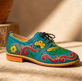 Souq Atelier Derby Shoes – Handmade Genuine Leather, Blue | One-of-a-Kind Handmade Creation