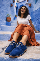 The suede leather oxford shoe