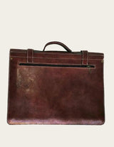 Brown full-grain leather briefcase