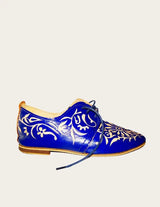 Genuine leather oxford shoe hand-painted