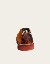 Leopard suede leather derby shoe leopard pattern