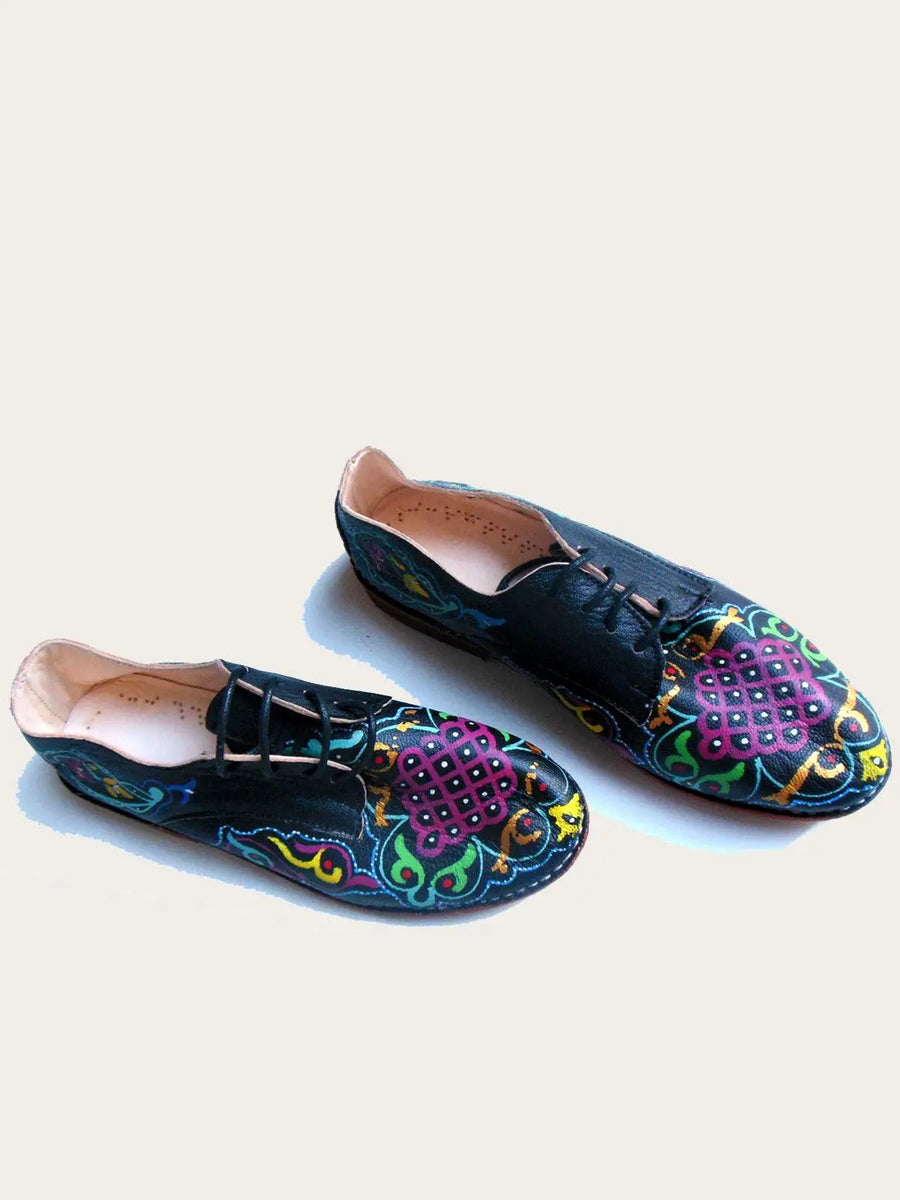 Purple Women's Leather Derby shoe, handcrafted Leather Oxford shoe Vintage Kernel