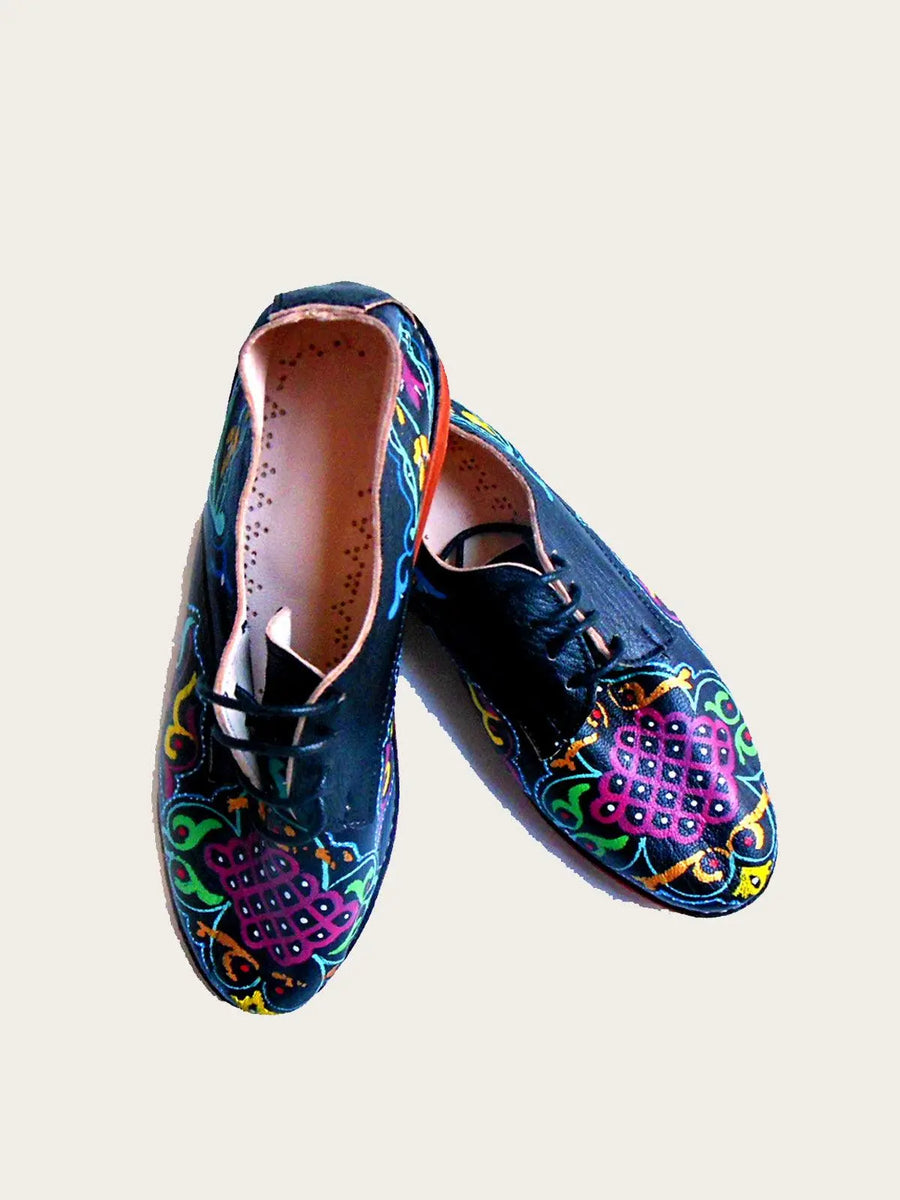 Purple Women's Leather Derby shoe, handcrafted Leather Oxford shoe Vintage Kernel