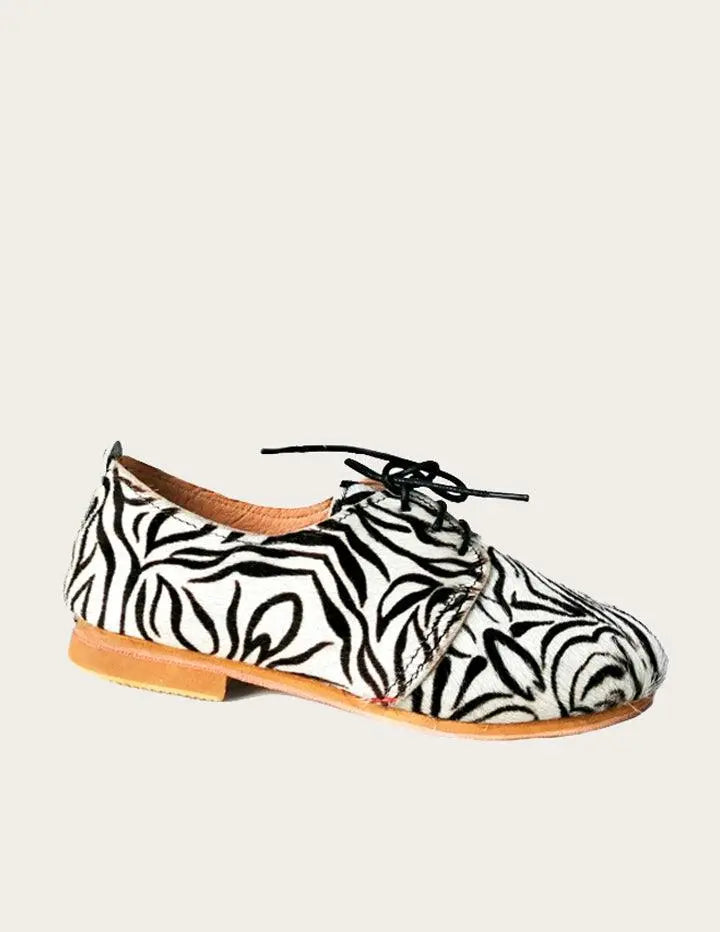 Unique Zebra Suede Leather Derby Shoe Vintage Kernel