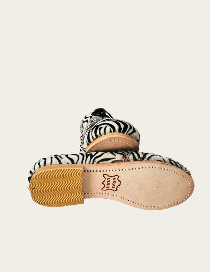 Unique Zebra Suede Leather Derby Shoe Vintage Kernel