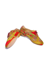Genuine leather derby shoe hand-painted