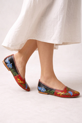 Hand genuine leather moccasin hand-painted