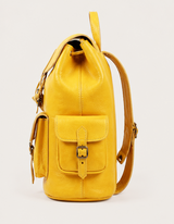 Souq Atelier Leather Backpack – Handmade Genuine Leather, Yellow | Limited Handmade Edition
