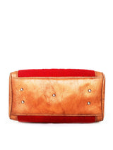 Red and vintage kilim weekender bag with kilim