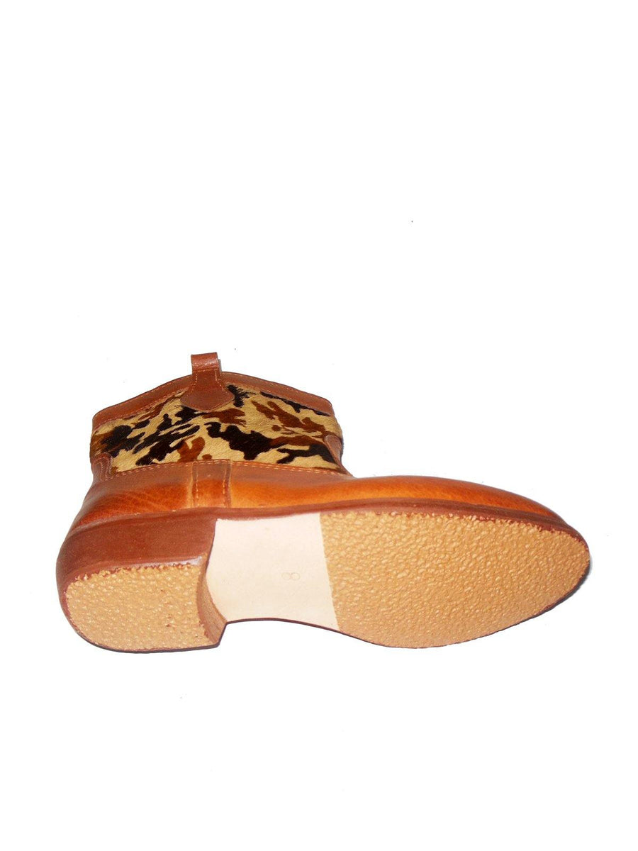 Women's Handmade Animal Print Western Bootie - Vintage Kernel