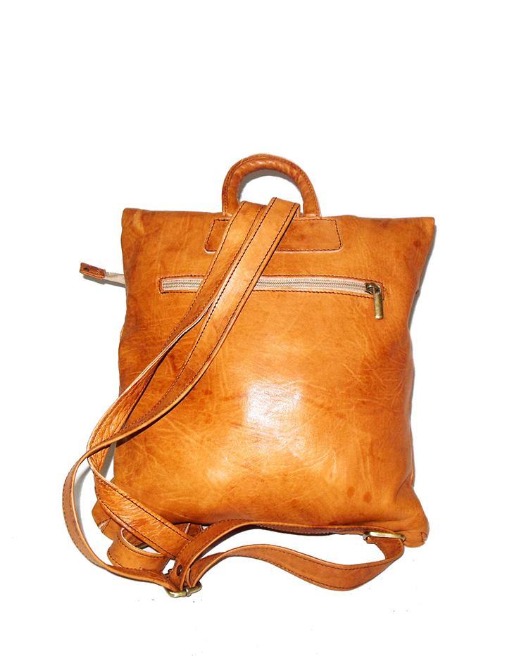 Minimalist Goat Leather Roll-top Backpack - Vintage Kernel