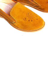 Mustard suede leather moccasin