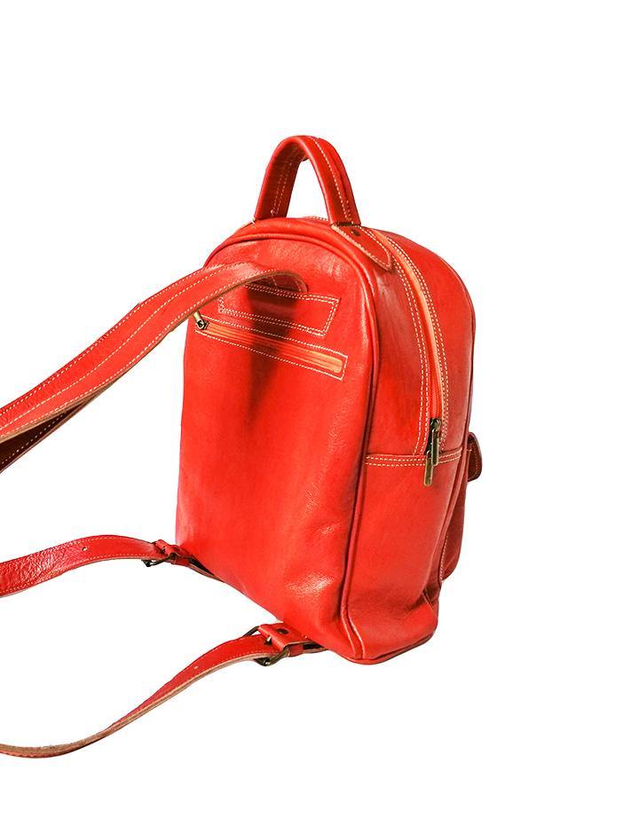 Classic Genuine Tan Leather Backpack Rucksack - Slow Chic Fashion