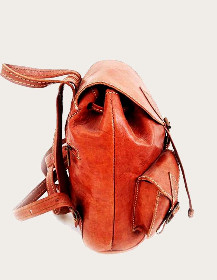 Elegant Handmade Leather Backpack for Women - Slow Chic Fashion
