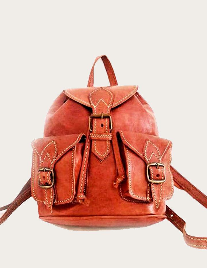 Elegant Handmade Leather Backpack for Women - Slow Chic Fashion