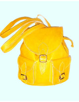 Souq Atelier Leather Backpack – Handmade Genuine Leather, Yellow | Crafted in Small Batches