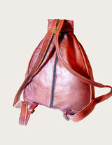 Brown leather backpack