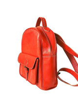 Classic tanned leather backpack