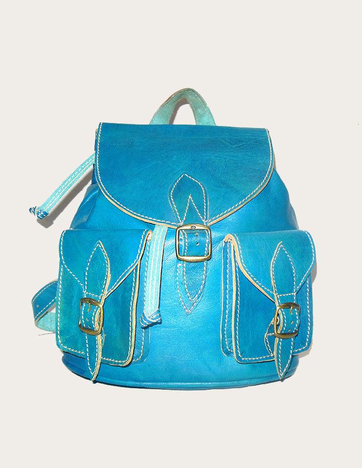 Red Handcrafted Genuine Leather Backpack - Slow Chic Fashion