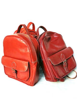 Classic tanned leather backpack