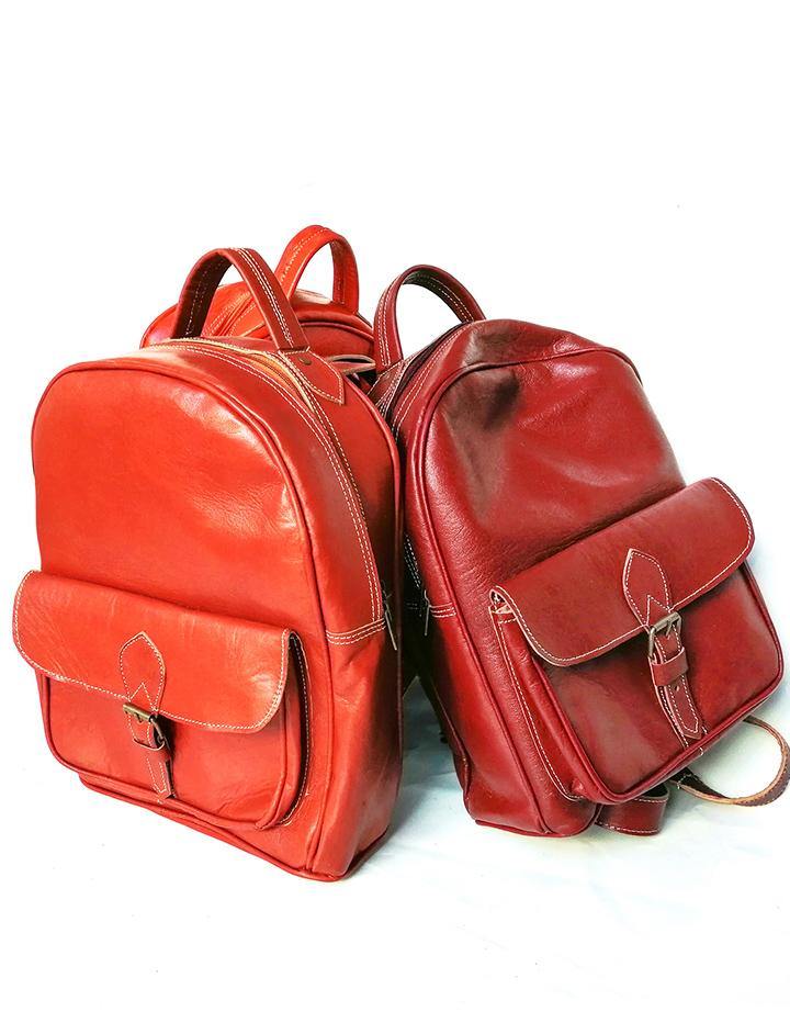 Classic Genuine Tan Leather Backpack Rucksack - Slow Chic Fashion