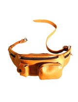 Mustard genuine leather shoulder bag