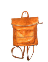 Minimalist goat leather roll-top backpack