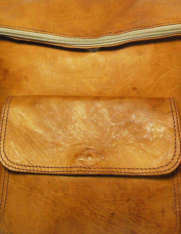 Minimalist Goat Leather Roll-top Backpack - Vintage Kernel