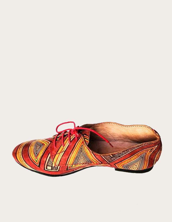 Handpainted Leather Derby Shoe - Slow Chic Fashion