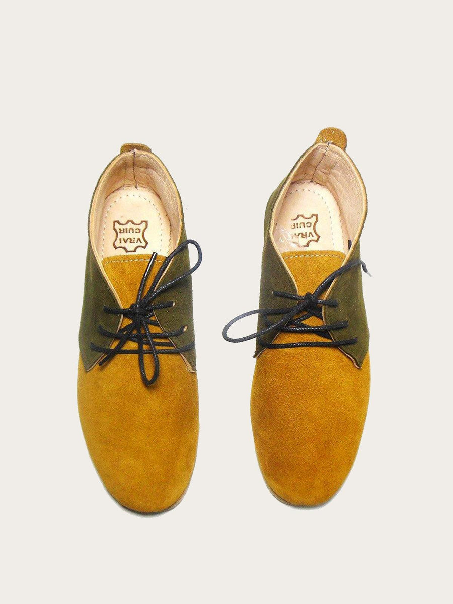 Mustard Brown Chuka Boot Handmade of Suede Leather - Slow Chic Fashion