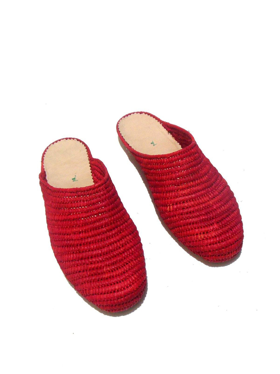 Designer Handwoven Slip-on Raffia Slides - Vintage Kernel
