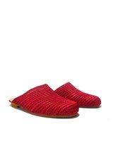 Designer leather and handwoven raffia mule with raffia