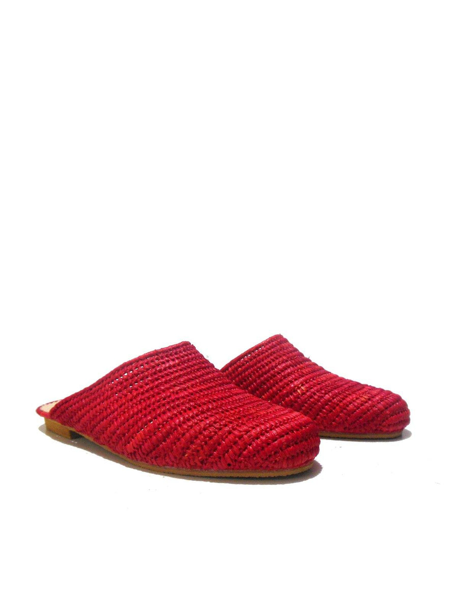Designer Handwoven Slip-on Raffia Slides - Vintage Kernel