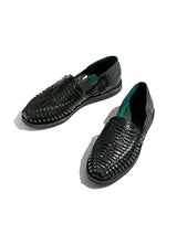 Black leather loafer with tassel