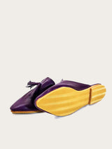 Violet leather mule with tassel