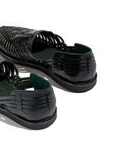 Black leather loafer with tassel