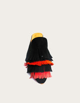 Suede leather mule with fringe