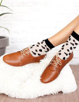 Brown leather derby shoe