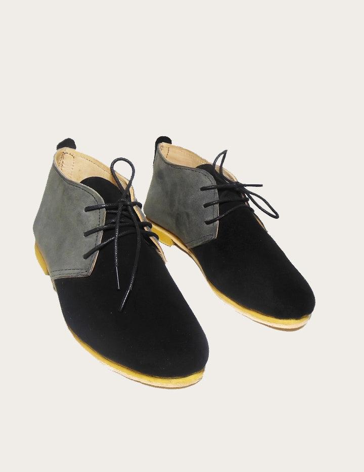 Gris n Black Chuka Boot Handmade of Suede Leather - Slow Chic Fashion